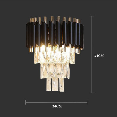 Đèn gắn tường ANGAR pha lê 3 tầng sang trọng trang trí nội thất hiện đại - (103).