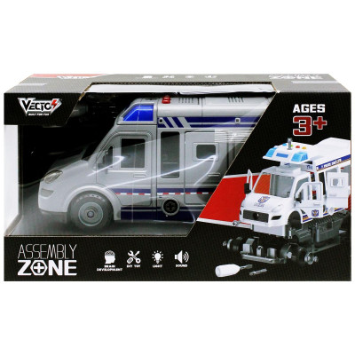 Đồ Chơi Lắp Ráp DIY Xe Van Cảnh Sát Có Đèn Và Âm Thanh - Vecto VT8088D