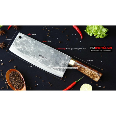 Dao Phúc Sen - Dao Chặt Gà Cán Cẩm Khâu Đồng G05D