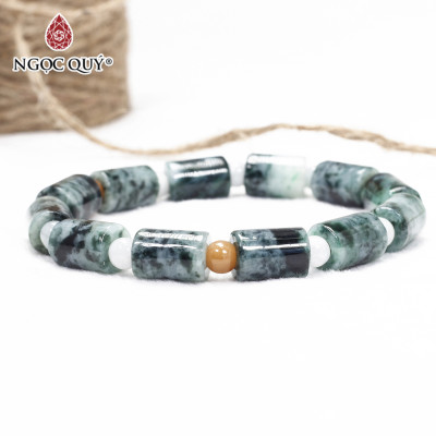 Vòng cẩm thạch sơn thủy vip đốt trúc đốt 12.5x9mm mệnh hỏa , mộc - Ngọc Quý Gemstones