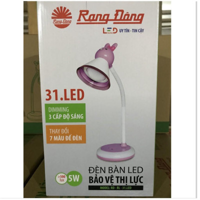 Đèn Bàn Cảm Ứng LED Rạng Đông RL-31.LED Thay đổi 3 cấp độ sáng, Đế đèn sáng 7 màu