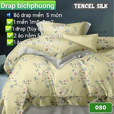 Bộ Drap gối  CÓ MỀN Tencel vải nhập Hàn Quốc ,đỉnh cao mát mềm mại { drap mền và 3 áo gối}