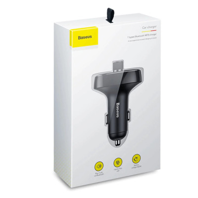 Tẩu sạc đa năng phát nhạc trên ô tô Baseus T Shaped S-09 Car Bluetooth MP3 Player - Hàng chính hãng