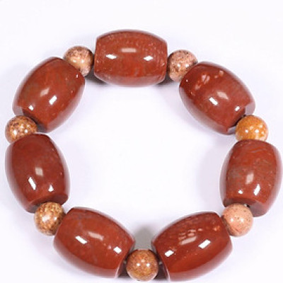 Vòng tay lu thống đá san hô hóa thạch 21x18mm mệnh Hỏa, Thổ - Ngọc Quý Gemstones