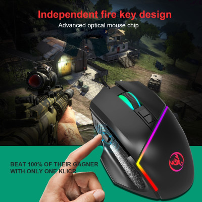 Chuột Gaming macro A876 Led RGB 6400dpi cho máy tính laptop hàng nhập khẩu