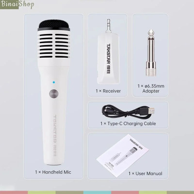Takstar HM-300W - Micro Cầm Tay UHF, Pham Vi Thu 40m Dùng Cho Hát Karaoke, Giảng Dạy, Hướng Dẫn Viên   - Hàng chính hãng