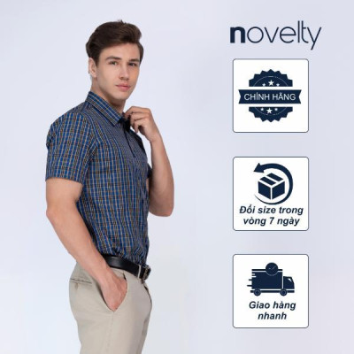 ÁO SƠ MI NAM NGẮN TAY NOVELTY REGULAR FIT RECYCLED
