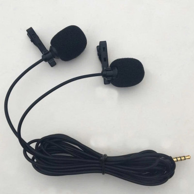 Cặp micro cài áo cho Camera, Gopro, Smartphone Micro kẹp áo thu âm đôi dùng cho điện thoại, laptop, máy tính bảng - Hàng Nhập Khẩu