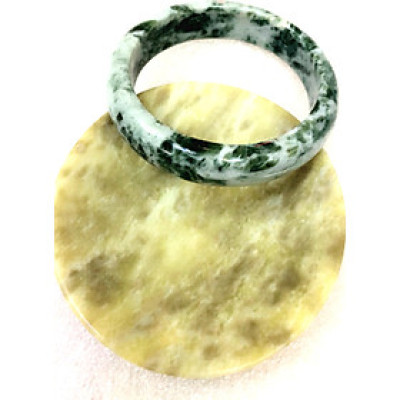 Vòng tay cẩm thạch ngọc serpentione ngọc của việt nam nhiều size cao từ 1.5 đến 2.5cm màu xanh lá cây đậm size 5.6cm