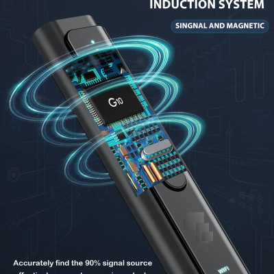 ROGTZ - Máy Dò WT16 Phát Hiện Camera Máy Ghi Âm Nghe Trộm Thiết Bị GPS Dò Sóng Wifi Dò Sóng RF Phát Hiện Tự Động 6 Cấp Độ Nhạy Phạm vi dò rộng 10-15m Cổng Sạc Type-C Angten Đa Hướng Pin Lithium 3.7V/200mA 15 giờ Màn Hình Hiển Thị - Hàng Chính Hãng