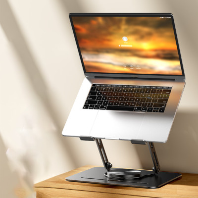 Kệ đỡ giá đỡ đế tản nhiệt dành cho laptop, macbook, máy tính hợp kim nhôm gấp gọn xoay 360 độ nhiều nấc độ cao - K2 - Hàng chính hãng