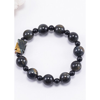 Vòng Chuỗi Mân Côi Đá Mắt Hổ Xanh Đen (12mm) - Ngọc Quý Gemstones