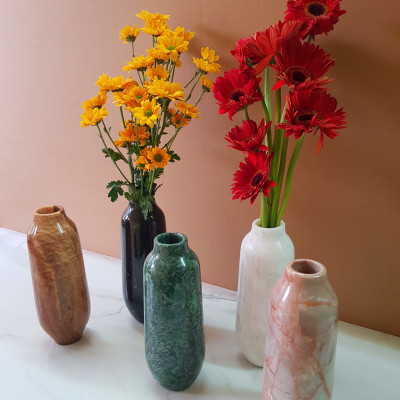 Bình đá tự nhiên dùng để cắm hoa màu Trắng