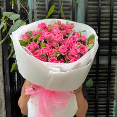 [Hoa tươi 100%] Bó hoa hồng chùm Sofia - tùy chọn màu giấy gói, miễn phí thiệp tặng kèm cùng lời nhắn