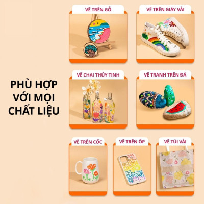 Hộp 38 Bút Màu Acrylic 2 Đầu - Deli HM924-48