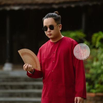 BIGSIZE Bộ áo bà nam truyền thống đỏ đô - Có bộ bà ba Bigsize- may sỉ bà ba toàn quốc - May bộ bà ba theo yêu cầu