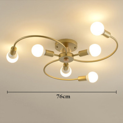 Đèn trần LERAT loại 6 bóng hiện đại trang trí nội thất sang trọng - kèm bóng LED chuyên dụng - (92).