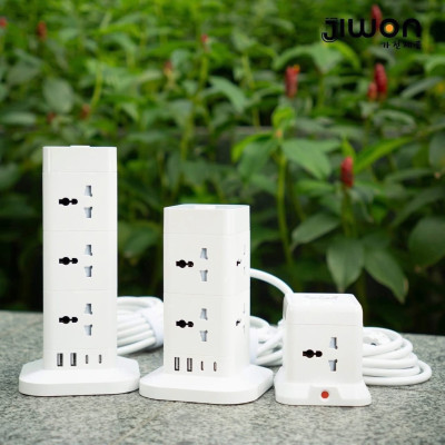 Ổ Cắm Điện Đa Năng JIWON JWD-T0819 (12 ổ cắm, 2 Type-C, 2 USB, Dây 4m) hàng chính hãng