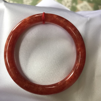 Vòng Cẩm Thạch Đỏ Đẹp A Ni 52mm x chột 7,8mm màu đỏ bông tươi sáng bóng đẹp nữ 52kg - 56kg đeo mệnh hỏa mệnh thổ đeo xuất sắc đẹp món quà tặng ý nghĩa ạ