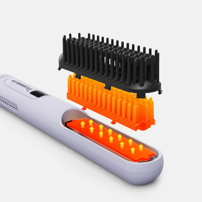 Lược điện tạo kiểu LocknLock 43W, răng nhiệt phủ sứ, công nghệ ion âm - Màu tím - ENA223PUP - Hàng chính hãng
