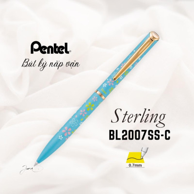 Bút ký cao cấp Pentel Bl2007 ngòi 0.7mm mực xanh thiết kế thanh lịch