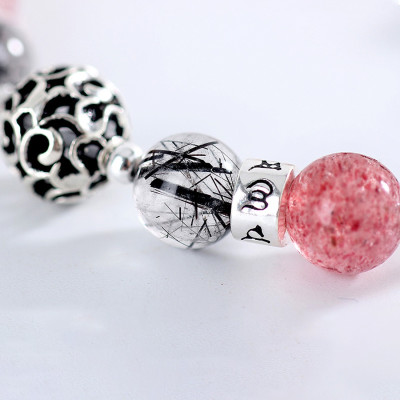 Vòng cặp nam nữ đá thiên nhiên phối charm bạc - Ngọc Quý Gemstones