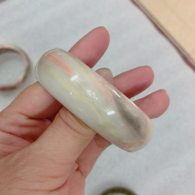 Vòng tay đá cẩm thạch ngọc màu thổ cẩm tự nhiên 100%cho tất cả các mệnh