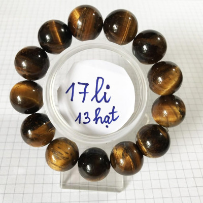 Vòng tay đá mắt hổ đường kính hột 15 ly cho người mệnh Kim và Thổ