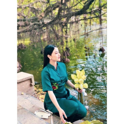 ĐỒ LAM ĐI CHÙA #Mã Freeship Xtra RP028# Đồ Đi Chùa PR028 Vải Lụa Cao Cấp Thêu Hoa Thắt Dây Cực Đẹp