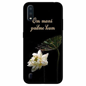 Ốp lưng dành cho Samsung A01 mẫu Om Mani Cánh Sen Trắng