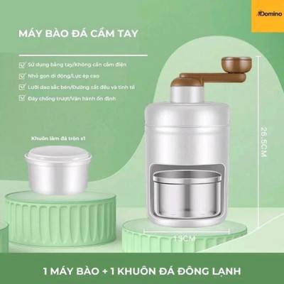 [KoSuyTu] Bào Đá, Xay Đá Tuyết Mini Đa Năng Cho Gia Đình - Quay Bằng Tay, KT 13 x 25 CM