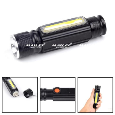 Đèn pin siêu sáng cầm tay bóng LED LD-T6 thân nhôm có zoom quang học đế hít nam châm, 800 lumens, tối đa 10h sử dụng - Mai Lee