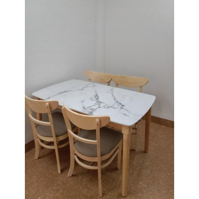 Bộ Bàn Mặt Giả Đá 1m2 + 4 Ghế Panda -FREE SHIP HÀ NỘI  Bộ bàn ăn Cao Cấp