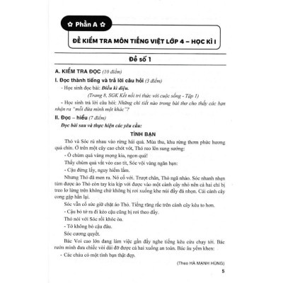 Sách - Bộ Đề Kiểm Tra Môn Tiếng Việt Lớp 4 - Tập 1 - Dùng Kèm SGK Kết Nối Tri Thức Với Cuộc Sống - Hồng Ân
