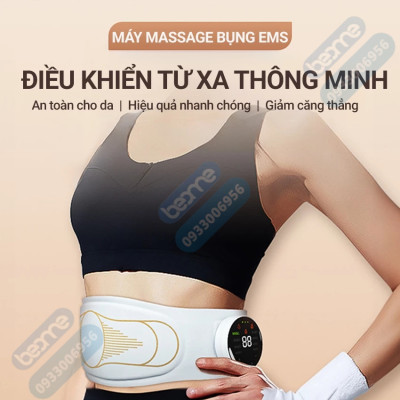 Máy massage xung điện EMS tan mỡ bụng Beame BM-B48, Đai massage lưng bụng rung nhiệt đánh tan mỡ, giảm đau bụng kinh