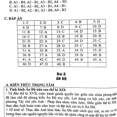 Kiến Thức Trọng Tâm Và Câu Hỏi Trắc Nghiệm Khách Quan Lịch Sử 11