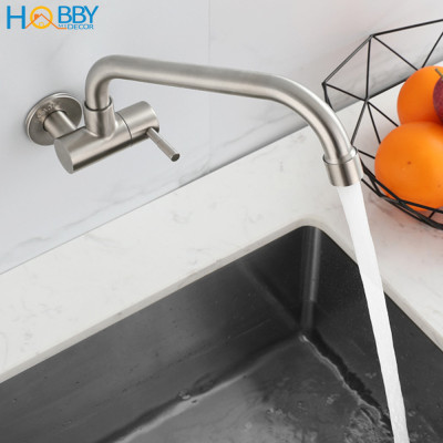 Vòi rửa chén lạnh gắn tường inox 304 ren 21 Hobby Home Decor VT1