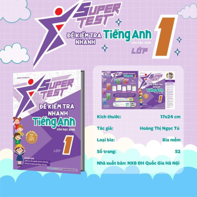 Sách - Super Test - Đề Kiểm Tra Nhanh Tiếng Anh Lớp 1 - Megabook