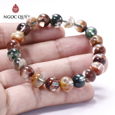 Vòng tay đá thạch anh ưu linh đa sắc - Ngọc Quý Gemstones