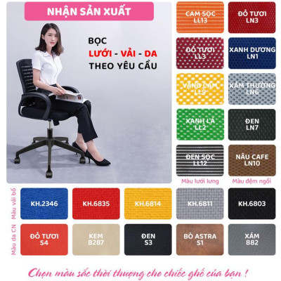 Ghế văn phòng chân xoay lưng lưới SMLIFE Amos