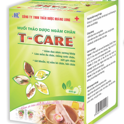 Muối Thảo Dược Ngâm Chân T-Care 600gr (Chứa bốn loại thảo dược và muối khoáng, là phương pháp hỗ trợ trị liệu đông y cổ truyền, chăm sóc toàn diện sức khỏe và đôi chân của bạn)