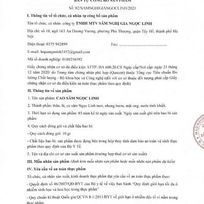 [CHÍNH HÃNG] CAO SÂM NGỌC LINH - QUỐC BẢO VIỆT NAM | SÂM NGHỊ GIA NGỌC LINH