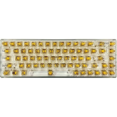 KEYBOARD T-WOLF T40 Phím cơ Red Switch trong suốt (ĐỎ/VÀNG/ĐEN) (68 Red Switch Keys, 8 Lamb effects, Silent, USB, 160cm) - Hàng chính hãng