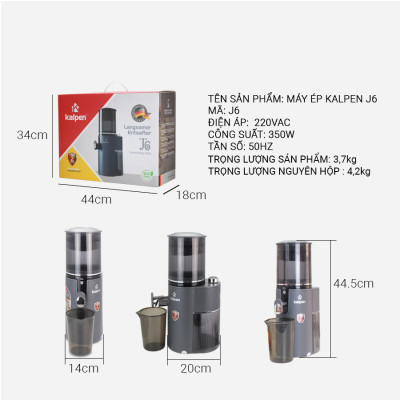 Máy ép chậm Kalpen J6 công suất 350W chuẩn Đức - Hàng chính hãng