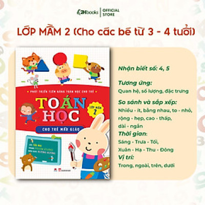 Sách Toán cho bé, Phát triển tiềm năng toán học cho trẻ - Toán  học cho trẻ mẫu giáo - Lớp mầm 2 (Tái bản 2021)- 2HBooks