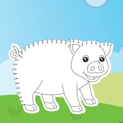 Sách - Nối Số Và Tô Màu - Động Vật Ở Trang Trại - Song Ngữ Anh-Việt