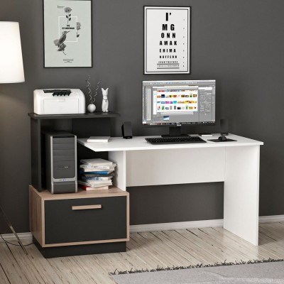 Bàn làm việc cá nhân liền kệ giá sách tiện dụng SMLIFE Dastun