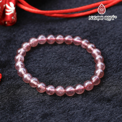 Vòng thạch anh dâu strawberry quartz mệnh hỏa, thổ - Ngọc Quý Gemstones