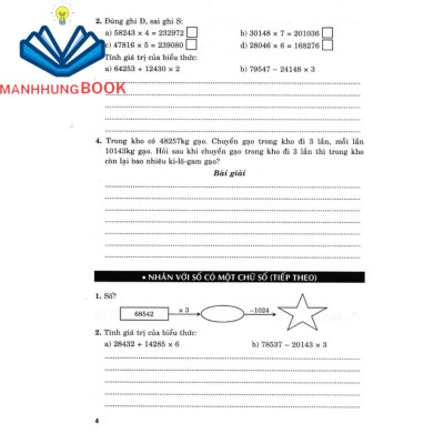 SÁCH - vở bài tập nâng cao toán 4 tập 2 (bám sát sgk kết nối tri thức với cuộc sống)