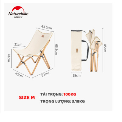 Ghế Vintage gấp gọn khung gỗ Q9E NatureHike NH19JJ008
